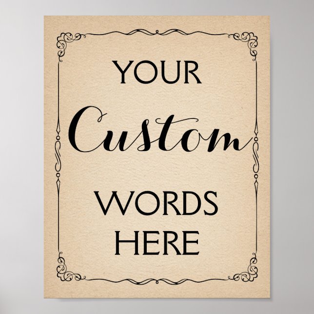 make your own custom sign wedding or party (Front)