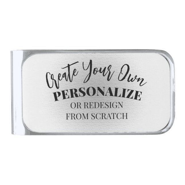 Make Your Own Custom Silver Finish Money Clip (Front)