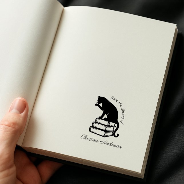 Make Your Own | Cute Cat | From The Library Of Self-inking Stamp (Creator Uploaded)