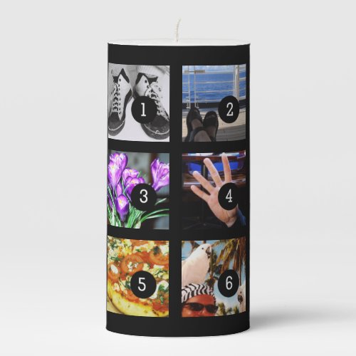 Make your own decor easily with 6 images on a pillar candle