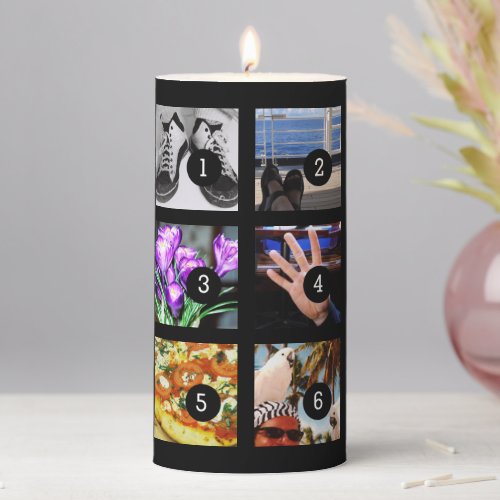 Make your own decor easily with 6 images on a pillar candle