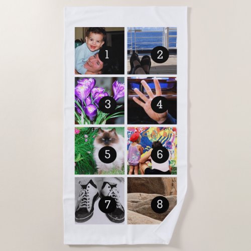 Make your own decor easily with 8 images on a beach towel