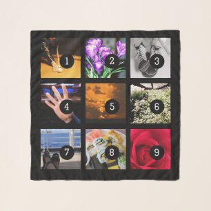 Make your own decor easily with 9 images on a scarf