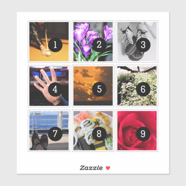 Make your own decor easily with 9 images on a sticker (Sheet)
