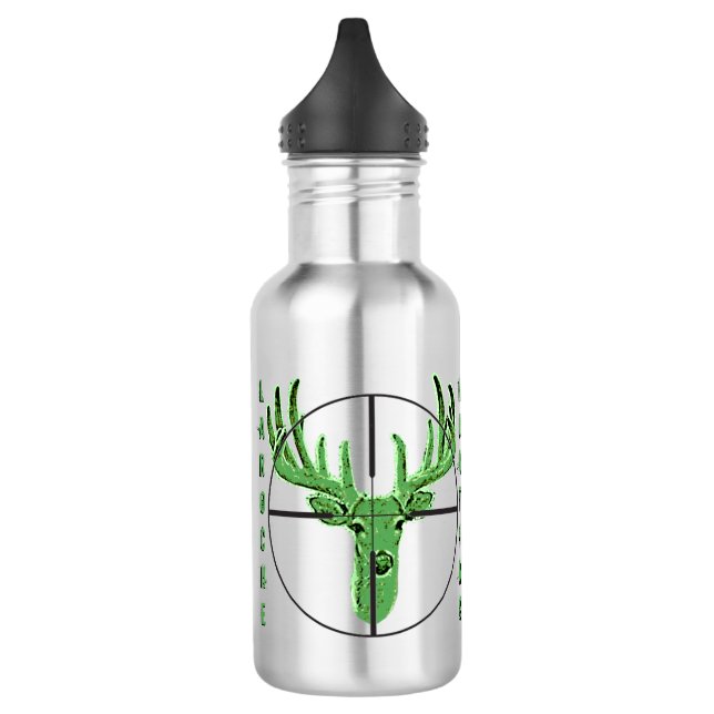 Make Your Own Deer Hunting Logo, Mock Hunting Logo Stainless Steel Water Bottle (Left)