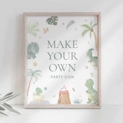 Make Your Own Dinosaur Party Sign