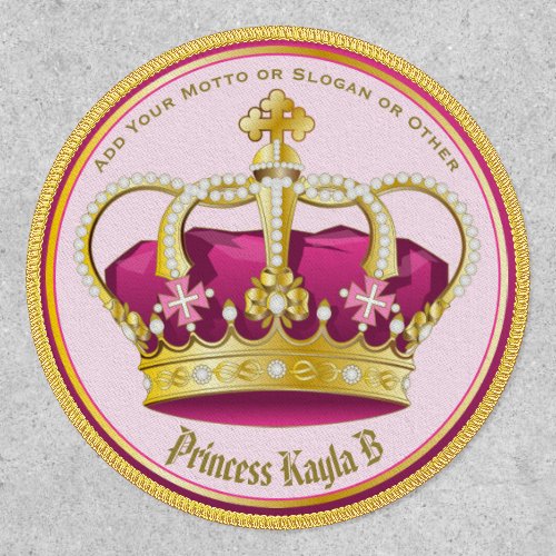 Make Your Own Elegant Gold Pink Crown Pearls Girly Patch