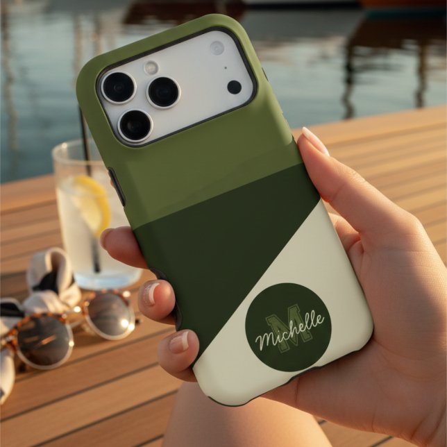 Make Your Own Elegant Olive Green & Cream Custom Case-Mate iPhone Case (Creator Uploaded)