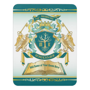 Make Your Own Emblem Tree Book Key Crown Gold Jade Door Sign