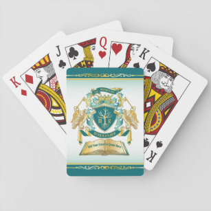 Make Your Own Emblem Tree Book Key Crown Gold Jade Playing Cards