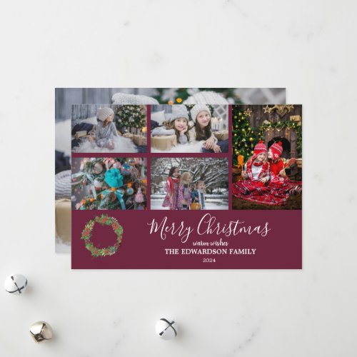 Make your own family collage berries Christmas Holiday Card