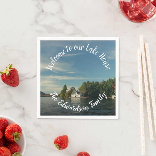 Make your own family lake summer house Welcome Napkins (Insitu)