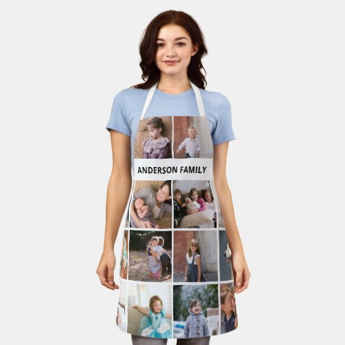 Make your own family photo collage and name apron