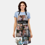 Make Your Own Family Photo Collage And Name Black Apron at Zazzle