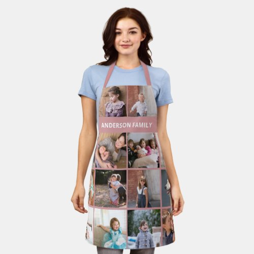Make your own family photo collage name dusty rose apron