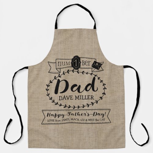 Make Your Own Fatherâs Day Number 1 Dad Monogram Apron