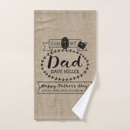 Make Your Own Fatherâs Day Number 1 Dad Monogram Hand Towel