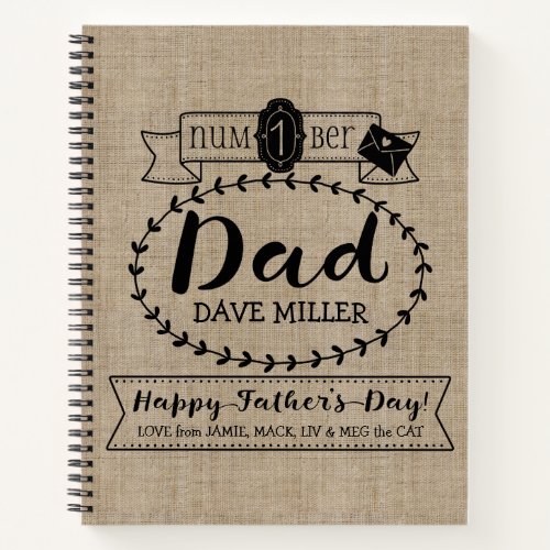 Make Your Own Fatherâs Day Number 1 Dad Monogram Notebook