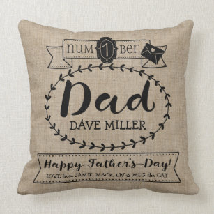 Number 1 Dad Pillows Decorative Throw Pillows Zazzle