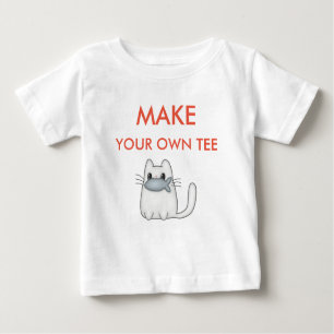 Make Your Own Funny Cute Cat Personalized Name Baby T-Shirt