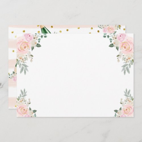 Make Your Own Game Champagne Floral Invitation