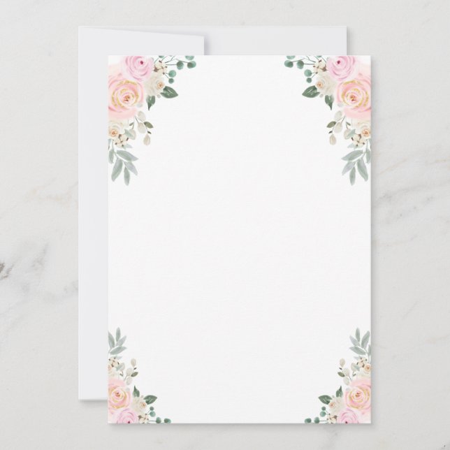 Make Your Own Game Champagne Floral Party Invitation (Front)