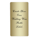 Make Your Own Gold Black Wedding Wine Bottle Label at Zazzle