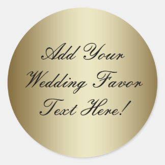 Make your own Gold Wedding Favor Classic Round Sticker