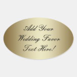 Make Your Own Gold Wedding Favor Oval Sticker at Zazzle