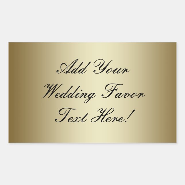 Make your own Gold Wedding Favor Rectangular Sticker (Front)