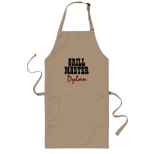Make your own grill master BBQ apron for men Beige (Front)