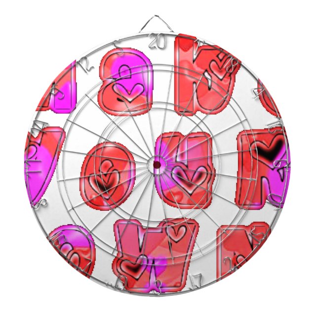 Make Your Own Hearts Art Print Design Dart Board (Front)