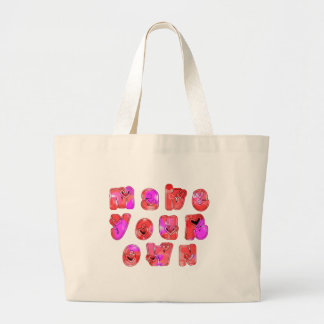 Make Your Own Hearts Art Print Design Large Tote Bag