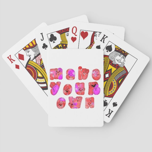 Make Your Own Hearts Art Print Design Poker Cards (Back)