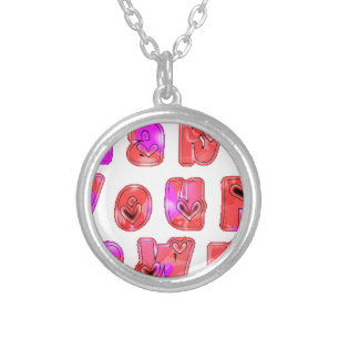 Make Your Own Hearts Art Print Design Silver Plated Necklace