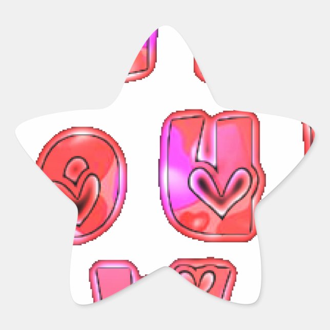 Make Your Own Hearts Art Print Design Star Sticker (Front)