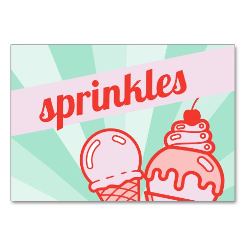 Make your own Ice Cream Bar Topping Sprinkles Sign Table Number