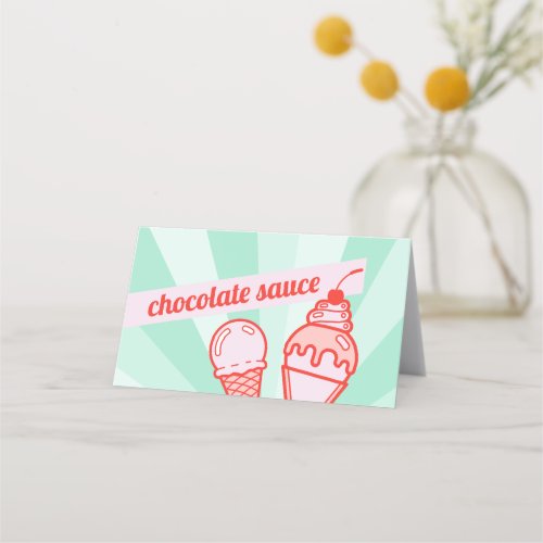 Make your own Ice Cream Bar Topping Table Tent  Place Card