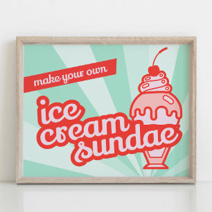 Make your own Ice Cream Sundae Bar Tabletop Sign