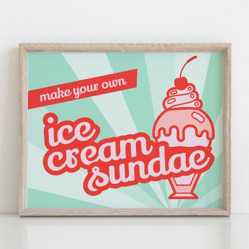 Make your own Ice Cream Sundae Bar Tabletop Sign 