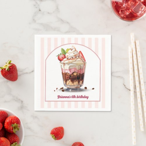 Make Your Own Ice Cream Sundae Birthday Party Napkins