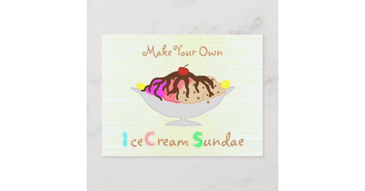 Make Your Own Ice Cream Sundae Party Invitation | Zazzle.com