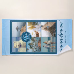 Make Your Own Instagram Grid Summer Photo Collage Beach Towel