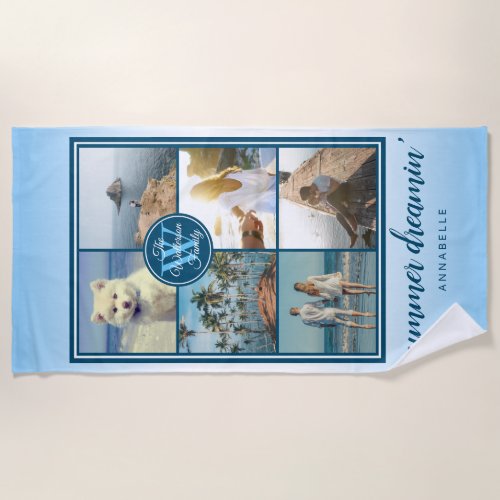 Make Your Own Instagram Grid Summer Photo Collage Beach Towel