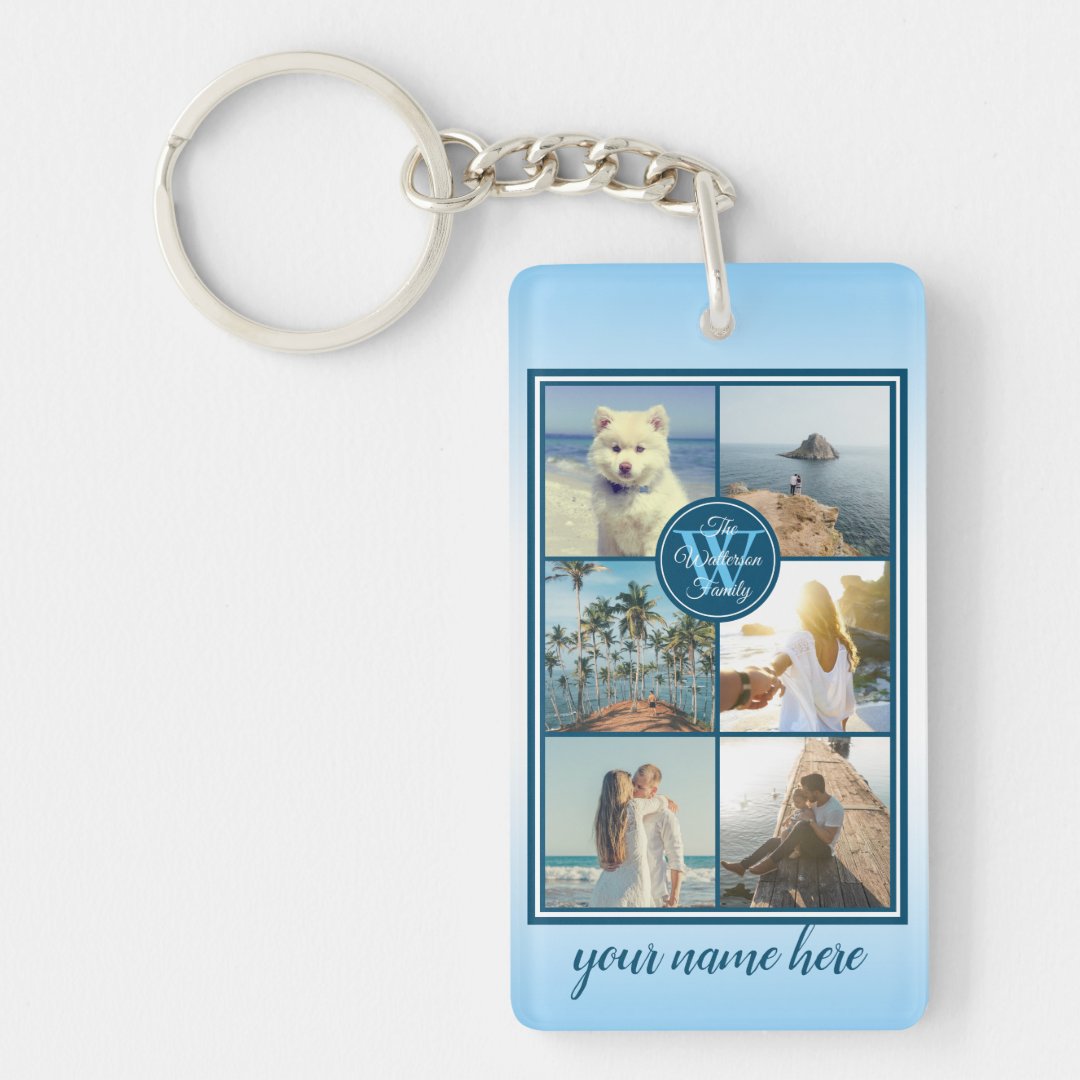 Make Your Own Instagram Grid Summer Photo Collage Keychain Zazzle