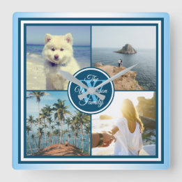 Make Your Own Instagram Grid Summer Photo Collage Square Wall Clock