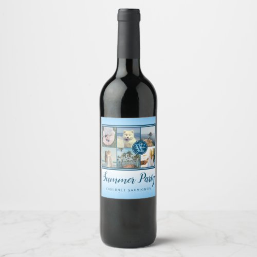 Make Your Own Instagram Grid Summer Photo Collage Wine Label Make Your Own Instagram Grid Summer Photo Collage Wine Label
