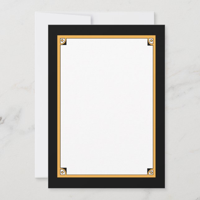 Make Your Own Invitations - Black & White & Gold (Front)