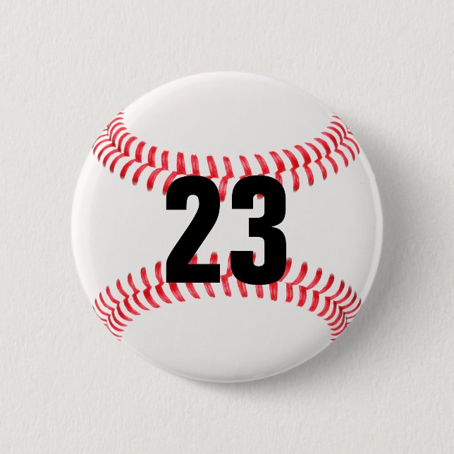 Make Your Own Jersey Number Baseball Button (Front)