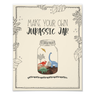 Make Your Own Jurassic Jar Dinosaur Birthday Sign
